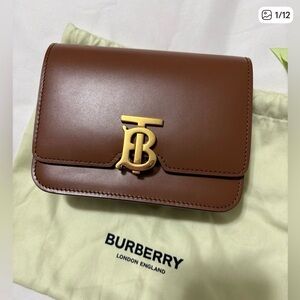 Burberry Brown Leather Wallet with Gold Logo